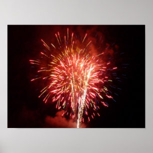 Poster Feux d'artifice Rouges, Blancs et Bleus II Patriot