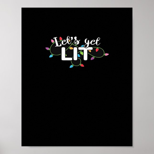 Poster Feux de Noël Obtenons Lit Cadeau Classique (Devant)