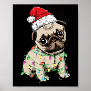 Poster Feux de Noël Santa Hat Xmas Cadeaux Garçons Ki