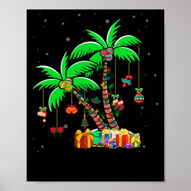 Poster Feux de noix de palmier Tropical Xmas Coconut (Devant)