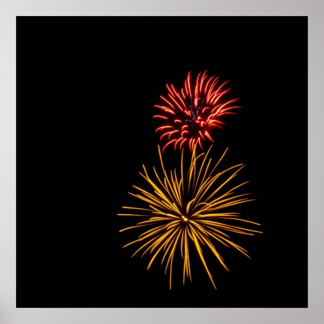 Poster Feux rouges et jaunes (Devant)