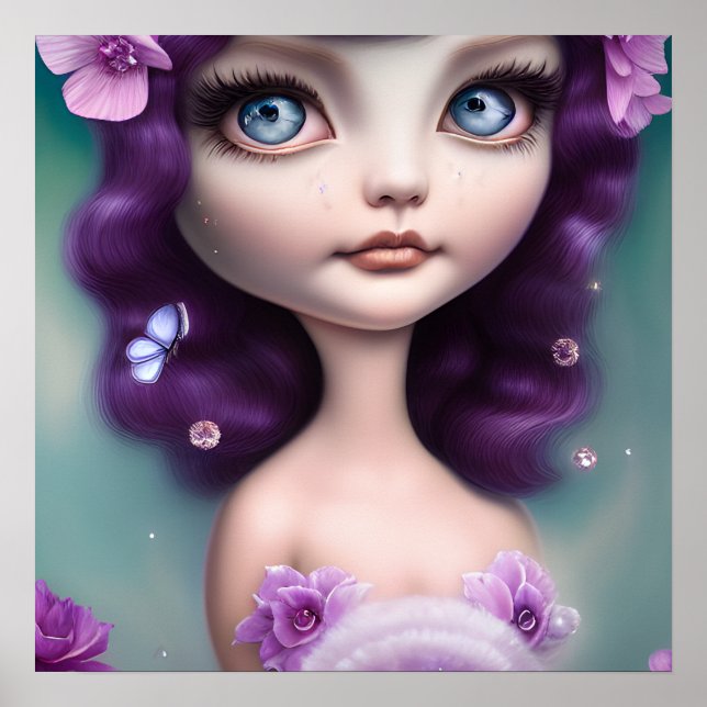 Poster Février Amethyst Purple Girl (Devant)