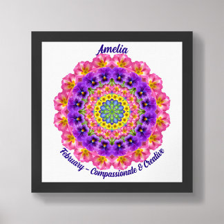 Poster Février Citation Fleur de naissance Enfants Nurser