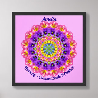 Poster Février Citation Fleur de naissance Enfants Nurser