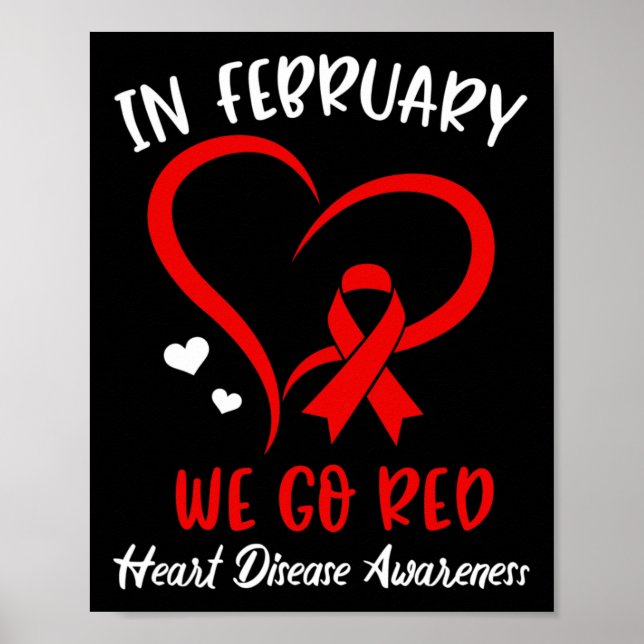Poster Février Nous allons Red American Heart Disease Awa (Devant)