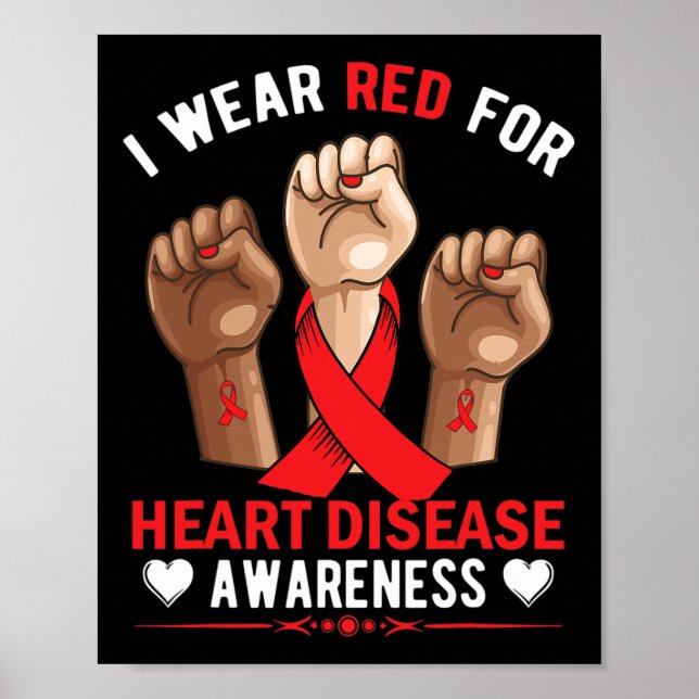 Poster Février Nous Portons Red Heart Disease Awareness A (Devant)