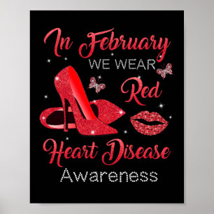 Poster Février Porter Rouge Haut talons Maladie cardiaque