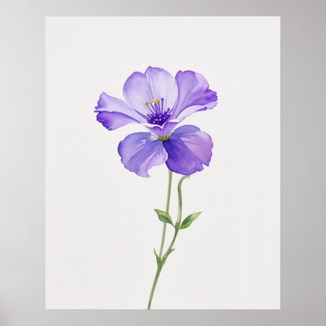 Poster Février Violet Fleur de naissance (Devant)