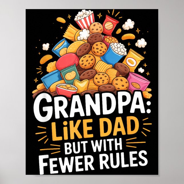 Poster Fewer Rules Funny Grandpa  (Devant)