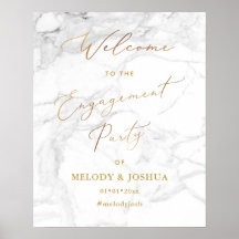 Fiançailles de bienvenue PixDezines Marble+Faux Go