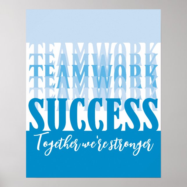 Poster Fiançailles de travail d'équipe de motivation au t (Devant)