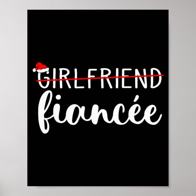 Poster Fiancee Fiance Engaged Couples Matching Christmas  (Devant)