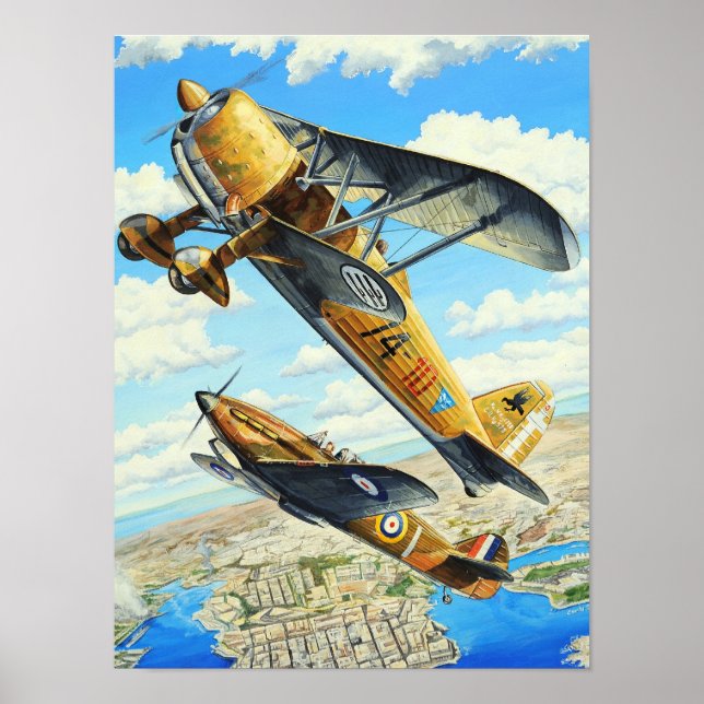 Poster FIAT 2ème guerre mondiale CR.42 (Devant)