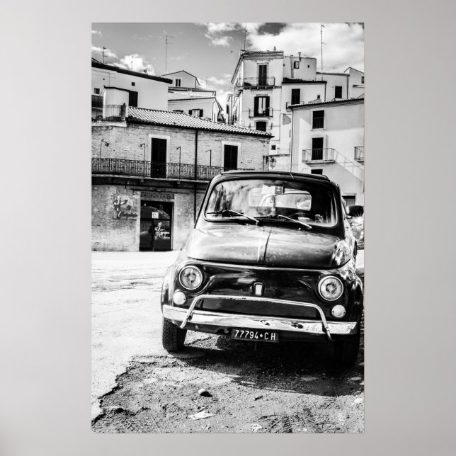 Poster Fiat 500, cinquecento en Italie, cadeau classique  (Devant)