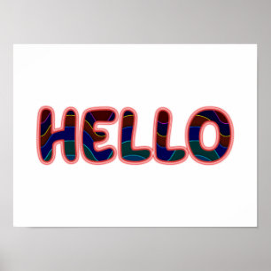 Poster Fiberoptic Neon Glow HELLO Salutation