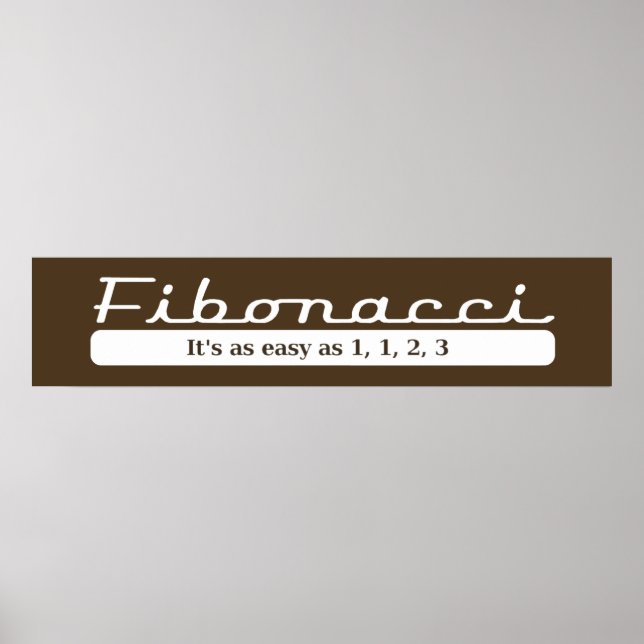 Poster Fibonacci. C'est aussi facile que 1, 1, 2, 3 - Pos (Devant)