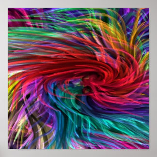 Poster Fibre Art : Graphiques Arc-en-ciel colorés