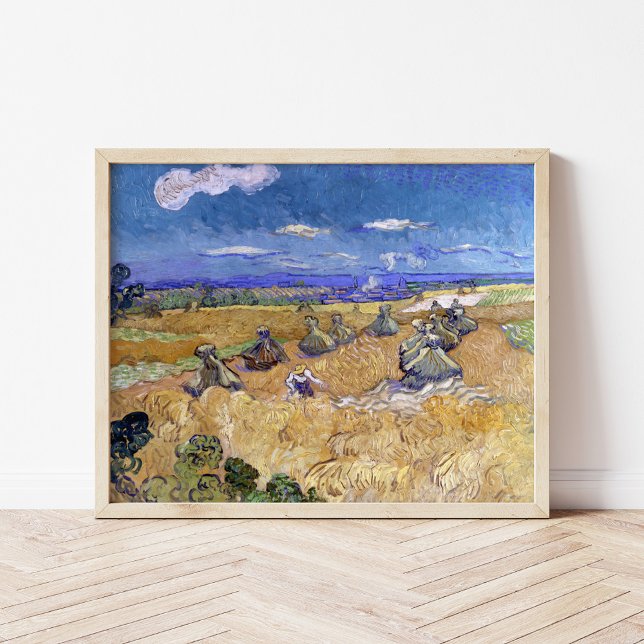 Poster Fibres de blé avec faucheuse | Vincent van Gogh (Créateur téléchargé)