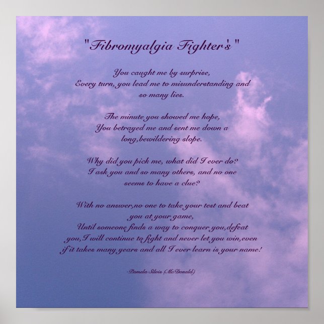 Poster " Fibromyalgia Fighter's", Poème (Devant)