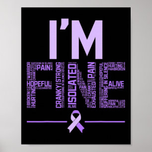 Poster Fibromyalgie fine guerrier Fibro Sensibilisation V