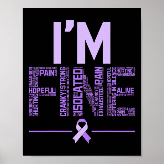 Poster Fibromyalgie fine guerrier Fibro Sensibilisation V