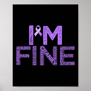 Poster Fibromyalgie fine guerrier Fibro Sensibilisation V