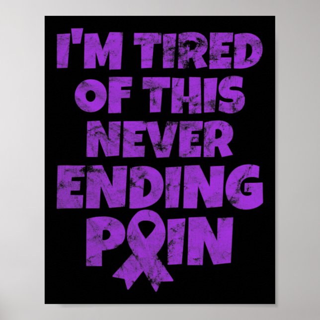 Poster Fibromyalgie Guerrier Je suis fatigué de ne jamais (Devant)