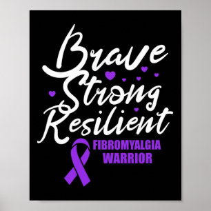 Poster Fibromyalgie guerrière brave forte résistance Fibr