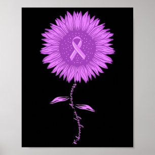 Poster Fibromyalgie Sensibilisation Tournesol Violet Ruba