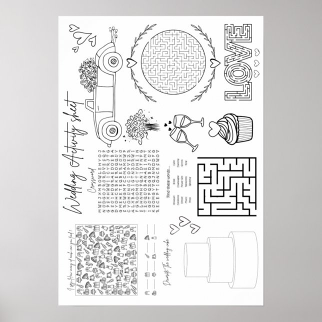 Poster Fiche d'activité mariage pour enfants (Devant)