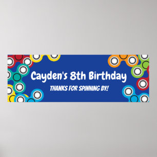 Poster Fidget Spinner Anniversday Party Banner