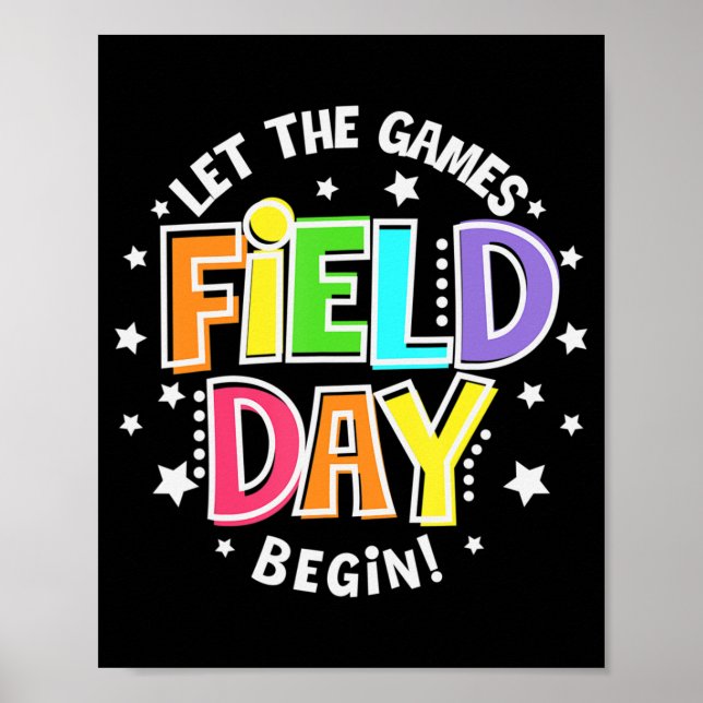 Poster Field Day Laisser Les Jeux Commencer Les Enfants G (Devant)