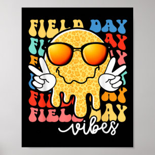 Poster Field Day Vibes Smile Face Enseignant Enfants Happ