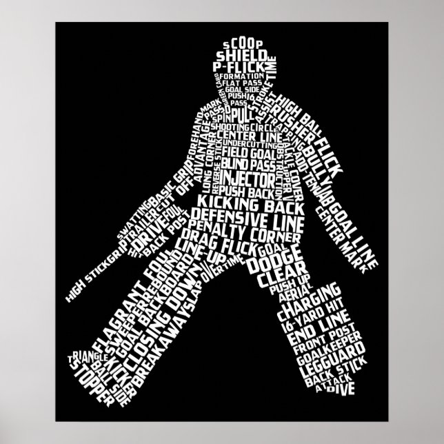 Poster Field Hockey Goalie Word Art (Devant)