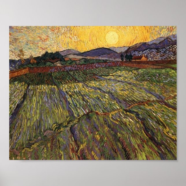 Poster Field Rising Sun (F737) Van Gogh Fine Art (Devant)