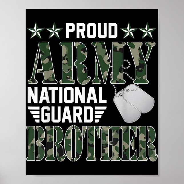 Poster Fier Armée Garde nationale Frère Famille militaire (Devant)