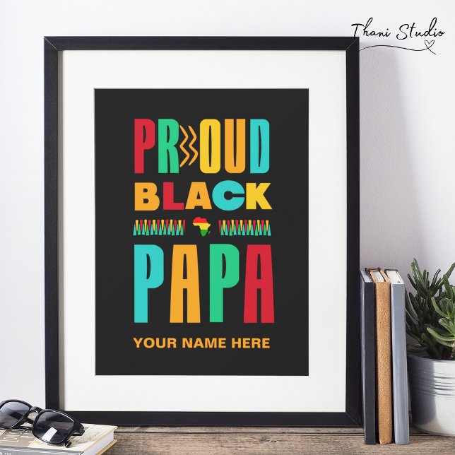 Poster Fier Black Papa Noir Histoire Mois Famille (Créateur téléchargé)