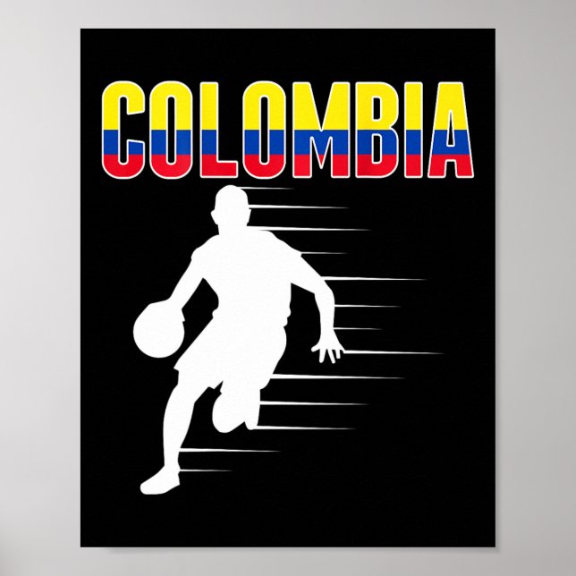 Poster Fier Colombia Sketll Fans Jersey Colombien Drapeau (Devant)