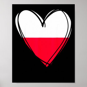 Poster Fier d'être polonais j'aime varsovie drapeau de la