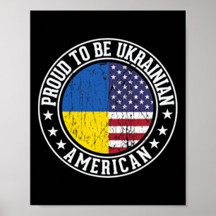 Poster Fier d'être Ukrainien Couleurs du drapeau américai