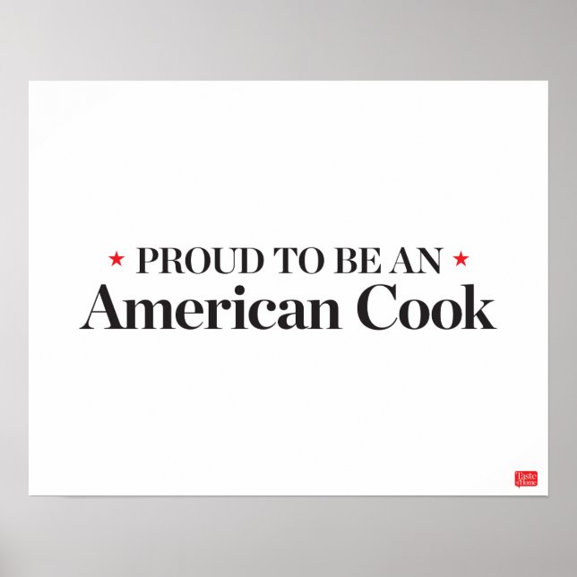 Poster Fier d'être un cuisinier américain (Devant)