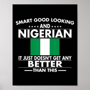 Poster Fier Drapeau Nigérian Nigeria Héritage Racine Homm