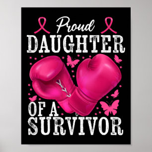 Poster Fier Fille De Survivant Cancer Du Sein Boxe Gl