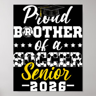 Poster Fier frère d'un senior de football 2026 diplômé G