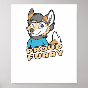 Poster Fier Furry mignonne Funny Furry Fandom Fursuit cad