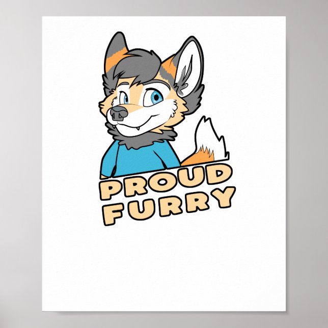 Poster Fier Furry mignonne Funny Furry Fandom Fursuit cad (Devant)