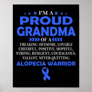 Poster Fier Grand-Mère De L'Alopécie Guerrier T