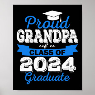 Poster Fier Grand-Père De 2024 Diplômé Awesome Famille Co