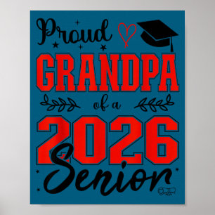 Poster Fier grand-père d'un senior de la promotion 2026, 