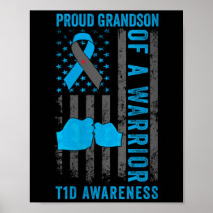 Poster Fier Jeune Fille Fille D'Un Guerrier T1D Type 1 Di